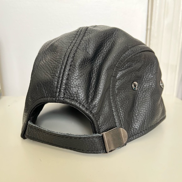 Adjustable Genuine Leather Flat Cap Newsboy Hat Ivy Cap Black HAEAUL Brand - Picture 2 of 7